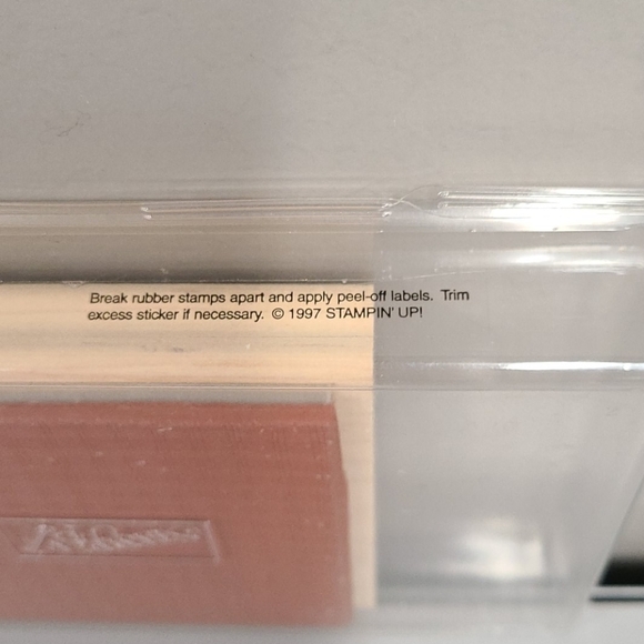 Stampin' UP! PinDot Plaid Large Wood Rubber stamp - Picture 5 of 5